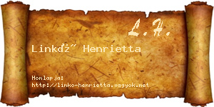 Linkó Henrietta névjegykártya